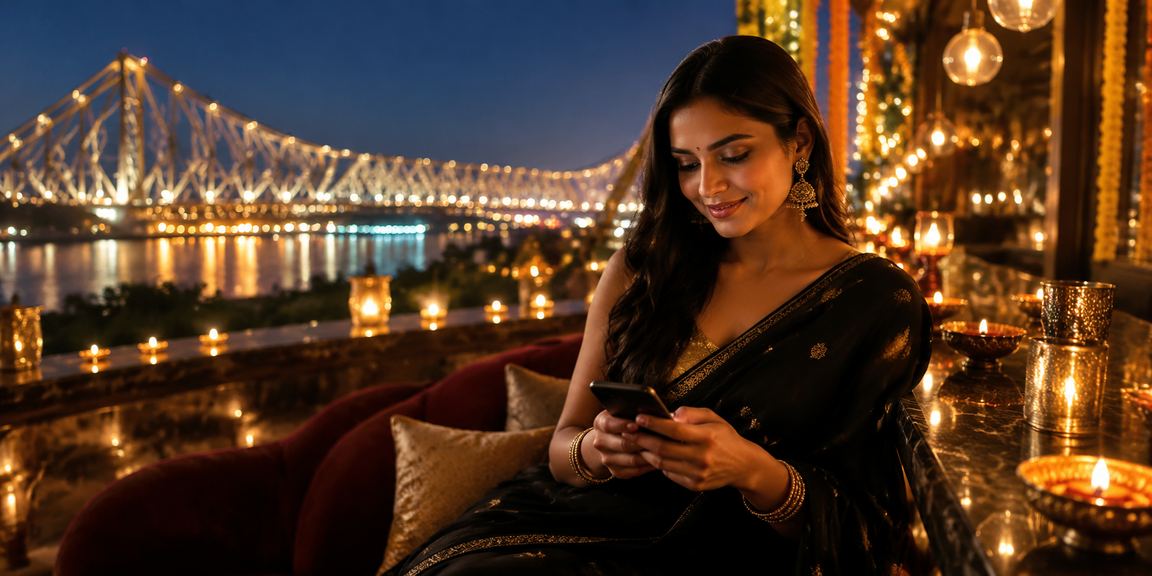 Players enjoying Rummy during Diwali in Kolkata